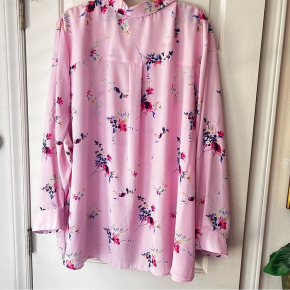 Roaman’s Lightweight Floral & Pink Plus Size Women’s Blouse 32W (3X) - Picture 13 of 13